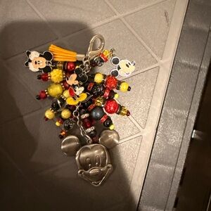 Mickey Mouse Beaded Charm Keychain